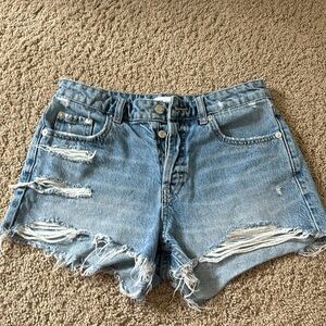 zara denim shorts never worn high waisted size US 4.